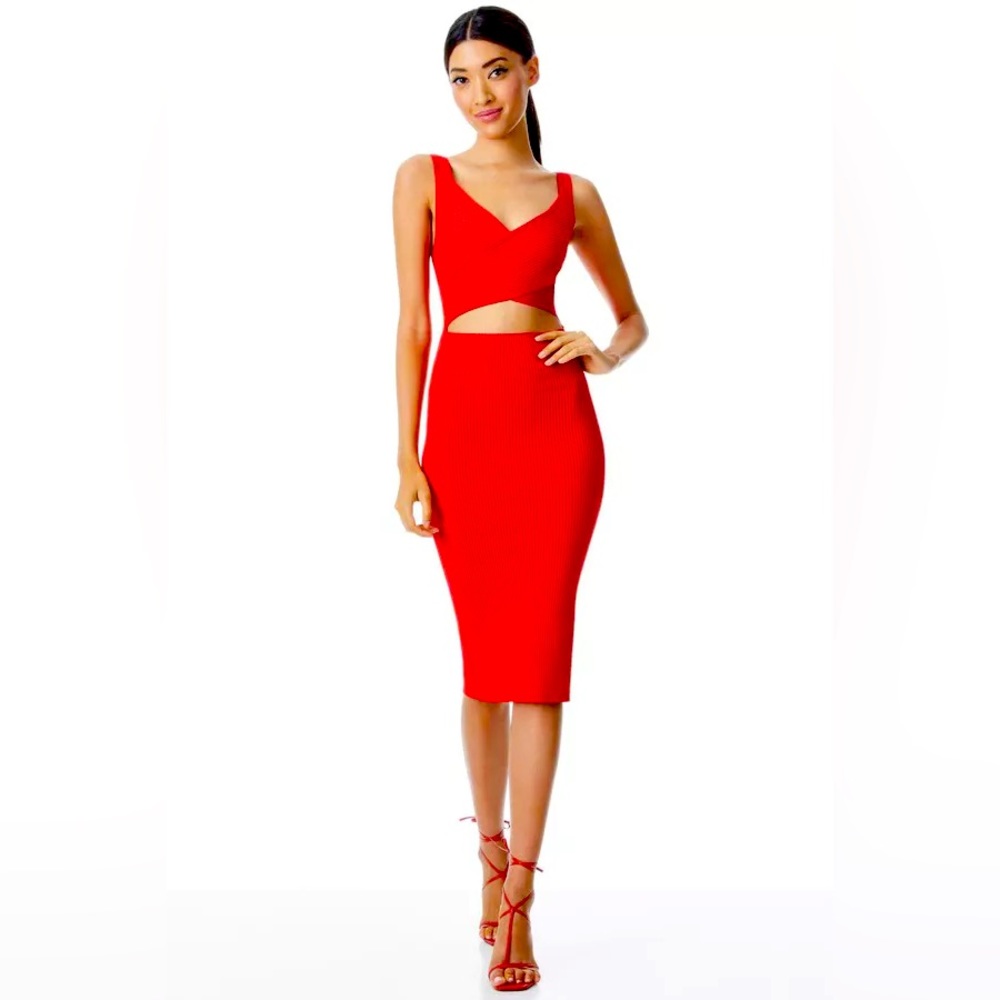 ALICE + OLIVIA
Twist-Front Lidia Midi Dress